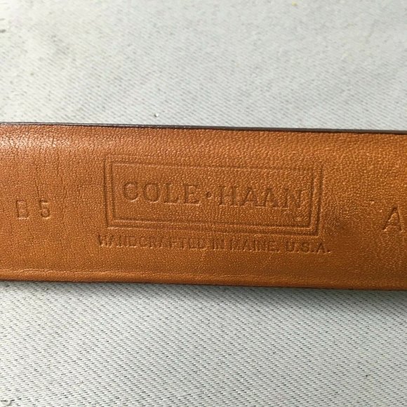 Cole Haan Belt Mens 40/100 Leather Hand Antiqued Brush Off # - Picture 7 of 9